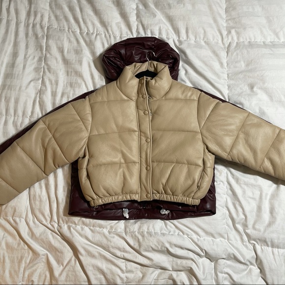 🔥LAST 1🔥NWT Zara Faux Leather Padded Jacket - Picture 9 of 13